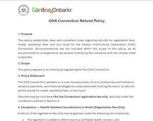 2026 convention refund policy