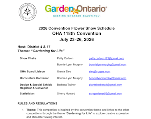 2026 Flower Show Schedule