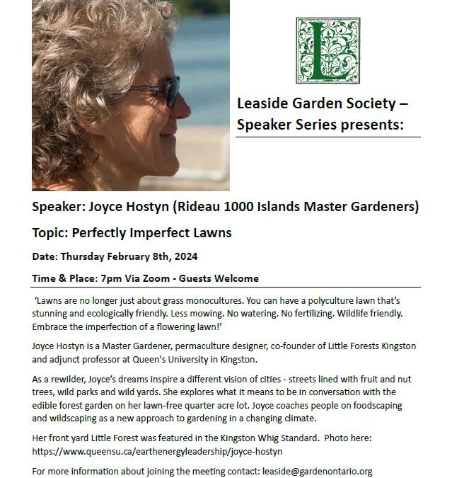 Perfectly Imperfect Lawns – Guest Speaker Joyce Hostyn