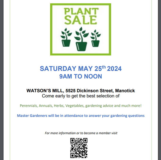 Manotick Horticultural Society – MAY 25th PLANT SALE