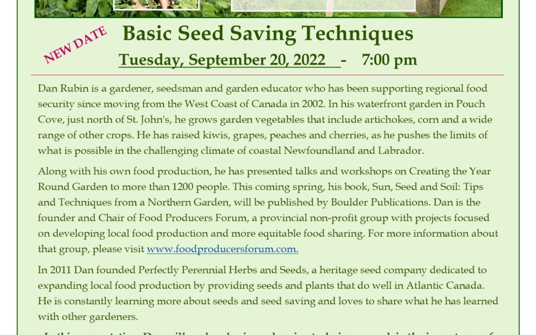 Basic Seed Saving Techniques with Dan Rubin
