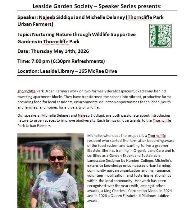 Nurturing Nature through Wildlife Supportive Gardens in Thorncliffe Park